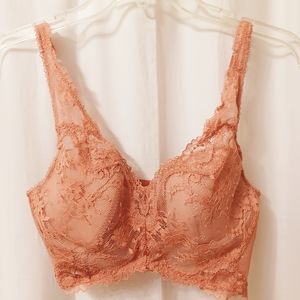Victoria's Secret 34C Bra Dream Angels Peach Pink Lined Demi